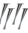 Rock Solid Zinc Alloy Furniture Legs Built Tough For Every Room Quick 23Cm Silver Table Risers Set Of Four Durable Sofa Legs