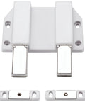 Push To Open Cabinet Latch With Dual Magnets Zinc Alloy Chrome Finish for glass cabinets and double doors displayed in chrome