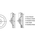 Technical diagram of 200mm Smooth Precision Handwheel With Corrugated Grip For Lathe And Milling Machines