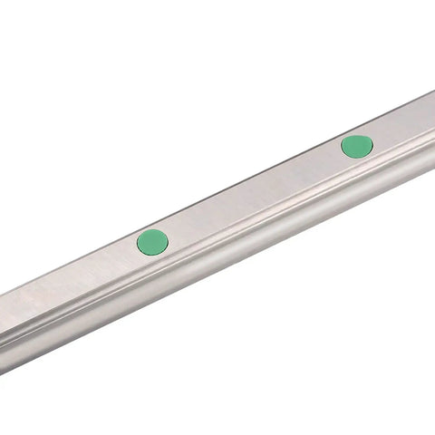 Close-up of Beefed Up 200mm Linear Guide Rail Kit With Four Bearing Blocks And 200mm SFU1204 Ball Screw Kit For Smooth CNC Motion End Machined Nut.