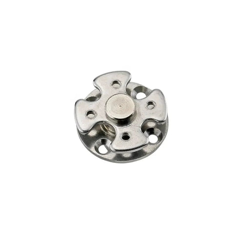 Stainless steel 360° disc damping shaft hinge, front view, rotating, concealed, adjustable torque 4N.m