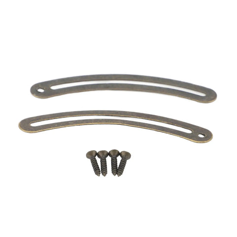 Soft Close Retro Recurved Lid Support Hinge Kit For Wooden Box 100 Pcs Iron Stay Hinges 6.7x1cm Bronze Finish with screws