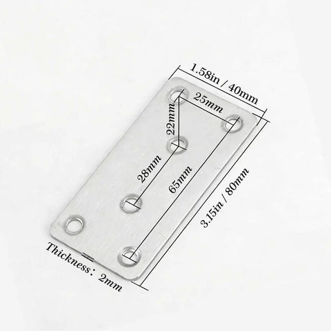 40 Pieces Stainless Steel Flat Mending Plates For Furniture Repair And Reinforcement Three And One Eighth By One Point Six Inch Heavy Duty