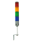 Four-Stack LED Industrial Signal Tower Light With No Sound Andon Lights, Off On Flashing Mode, 24V DC, Indoor Warehouse Use, 5.3 Inch Pole