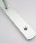 Close-up of Two Piece Solid Aluminum Alloy Corner Shelf Brackets Rock Solid Wall Mount Support showing matte finish and screw hole.