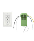 Universal Ceiling Fan Wall Control Switch With Receiver For Speed And Light, No Fuss In Wall Dimmer and green receiver.