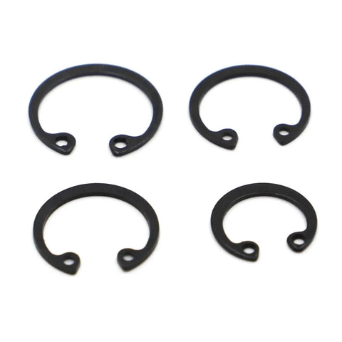 Rock Solid Black Internal Retaining Rings And C Clips M8 Through M50 Shaft Circlips in various sizes for industrial use