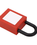 Rugged Industrial Socket Lockout Device For Maintenance, red PP nylon safety lockout plug, top angle view