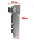 Thinking Process: Stainless steel key fixture clamp, 16.9x54.1mm, for holding keys steady during cutting