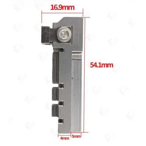 Thinking Process: Stainless steel key fixture clamp, 16.9x54.1mm, for holding keys steady during cutting