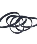 Heavy Duty 6mm Wide Timing Belt 2GT 140 Pitch For 158 to 182 Teeth Range, multiple belts laid out, close-up view