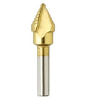 Titanium Coated Step Drill Bit With Self Starting Point And Double Flute For Clean Holes In Thin Sheet Metal Up To One Eighth Inch