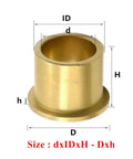 Pro Grade Self Lubricating Brass Flanged Bearings Kit For Precision Machinery And Household Appliances With Powder Metallurgy Bronze Bushings In 2mm 3mm 4mm 5mm ID For Smooth Quiet Operation And Low Friction, flanged bushings size diagram