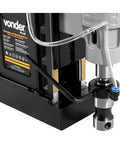 Close-up of Heavy Duty Magnetic Base Drill Press Rock Solid Shop Workhorse Two Twenty Volt Portable Core Boring Rig.