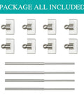 4 Pack Magnetic Curtain Rods For Metal Doors And Appliances Adjustable From 16 To 28 Inches Half Inch Diameter Nickel Finish Versatile Cafe Curtain Rods For Windows Cabinets Refrigerators And More Easy No Drill Install showing rods and magnetic holders