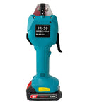 18V Cordless Electromechanical Hydraulic Battery Powered Terminal Crimper With 2-Piece Iron Batteries, Powerful 16KN Press Tool displayed front view.
