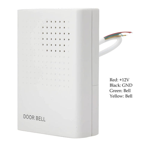 Lock Down Your Spot With This Solid Door Access Control Kit Featuring Heavy Duty 600 Lb Electromagnetic Lock Ip68 Rated Waterproof Fingerprint Keypad Lcd Screen And Remote - white doorbell with wiring details.