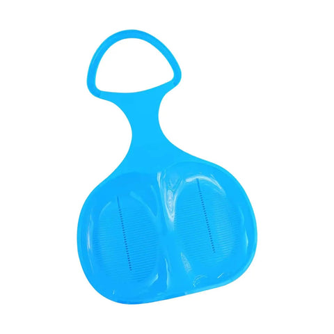 Blue Snow Sled For Kids And Adults Outdoor Toboggan Sledge With Cold Resistant Flexible PP Easy Grip Handle, 56x38x28 cm