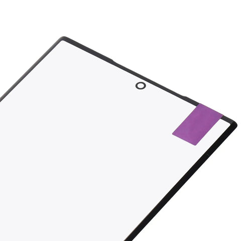 Close-up of S23 Ultra Glass Screen Replacement Kit for Pros with pre-cut, pro-grade glass featuring camera hole detail.