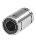 LM8UU linear bearing, metal cylindrical housing with rubber seal, front view