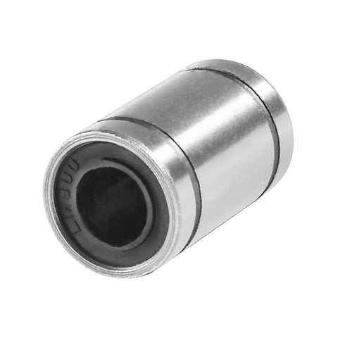 LM8UU linear bearing, metal cylindrical housing with rubber seal, front view