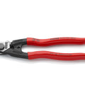 All In One Wire Rope Cutter And Crimper With End Cap And Ferrule Dies For Bowden Cables, Slim Comfortable Grip, red handles