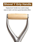 D Grip Shovel Replacement Handle With Wooden Grip For Garden Digging And Raking Tools Heavy Duty Iron And Wood Build