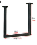 Rock Solid Heavy Duty Ceiling Mount Shelf Brackets 11.8 Inch Gold Metal Hanging Supports For Kitchen And Living Room Set Of Three dimensions shown in image.