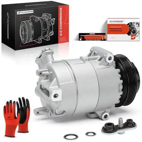 Top Shelf AC Compressor Kit With Clutch And Precharged Pag 46 Lubricant For Buick Regal 2014 To 2017, includes hardware.