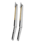 Two Pack 10 Inch 100N Gas Spring Cabinet Hinges With Soft Close for wooden box doors and cabinets lid support, stainless steel finish.