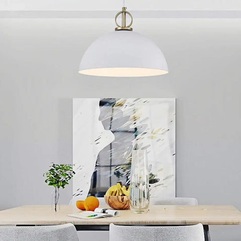 Industrial E27 Pendant Lamp Adjustable Chandelier for Kitchen Island Dining Room Bar(Blue,30cm) above a modern dining table.