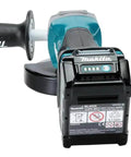 Cordless 40V Max Angle Grinder Powerhouse with 4.0 Ah battery, ergonomic grip, suitable for construction and cutting tasks.