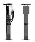 All Weather Rated Outdoor Electric Charger Pedestal Stand, Freestanding Level 2 Charging Station Mount, Galvanized Steel with Tesla unit.