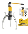 Heavy Duty 50 Ton Hydraulic Bearing Puller And Three Jaw Gear Separator With Seamless Zero Leak Build For Bulletproof Shop Grind And Grease Monkey Trusted Durability in protective case.