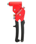 Swivel Head One-Hand Rivet Gun Kit for Metal and Auto Repair, Easy Grip Manual Riveter Set, red handle, side view