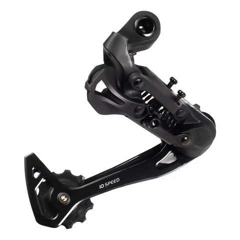 Rear Derailleur 10 Speed Direct Mount Or Hangar Mount For Shimano And SRAM, lightweight aluminum, angled view.
