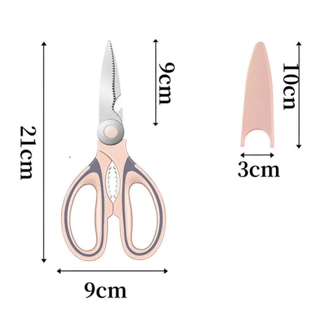 Heavy Duty Kitchen Scissors With Stainless Steel Blades, Sharp Shears For Meat, Fish, Poultry, And Veggies, Ergonomic TPR Grip, Multipurpose Cooking Scissors For Cutting, Slicing, And Deboning, 21cm