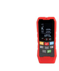 4 In 1 Wireless Stud Finder Wall Scanner Featuring Waterproof Probe For Dead-On Ac Voltage Wood Metal Cable Detection And Super Sensitive Pipe Blockade Location, Lithium Battery Powered in red with display and buttons.