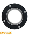Front view of 2.5-inch Dust Port Inlet Flange for flexible hose and shop vac connections, durable aluminum construction for woodworking machines.