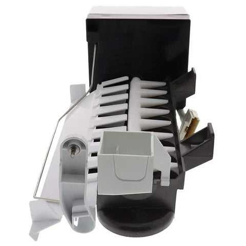Front view of Replacement Fridge Ice Maker Fits Most Refrigerators With One Year Warranty Replaces 1016069 2198597 2198597R 2198597VP