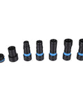 Goshyda 7 Piece Vacuum Hose Adapters With Quick Connectors For Power Tool Sander And Dust Collection, black and blue hose connectors.
