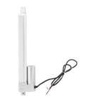 Heavy Duty Electric Linear Actuator With Quiet Limit Switch For Tripod And Projector Lift, Featuring Durable Aluminum Build, 1500n Force, And Smooth Silent Motion Control For Home Or Pro Setup, showing a side view of actuator with wiring.