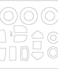 Decal sheet for One Forty-Eighth Scale P-39N Airacobra Plastic Model Kit with detailed cockpit, doors, and rudder.