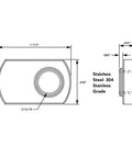 Technical diagram of Stainless Steel Slide In T Nut With Offset Thread For Fifteen Series Aluminum Extrusion Five Sixteenths By Eighteen Thread 304