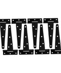 Eight Pack 5 Inch Black Weld On T Shaped Door Hinges Heavy Duty Galvanized Steel For Exterior And Residential Doors No Fuss Install Durable Door Hardware