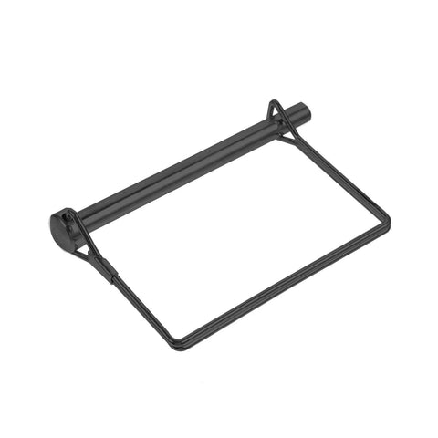 Side view of Two Pack Trailer Hitch Pin Three Eighths Inch By Four Inch Zinc Coated Steel Quick Release Towing Coupler Pin for trucks.