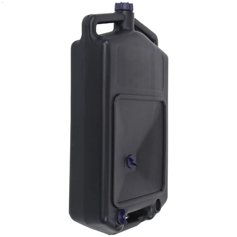 Get This Pro 8L Low Profile Oil Drain Pan For Car And Motorcycle Service With Huge Capacity To Handle Coolant Antifreeze And All Fluids During Garage Maintenance Without The Messy Overflow Hassles, showing a black ABS plastic oil drain pan with handles.