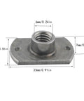 15 Pack Heavy Duty M6 T Shaped Weld Nuts For Furniture Frame Assembly Industrial Grade Rust Proof Steel positioning fastener size dimensions close-up.