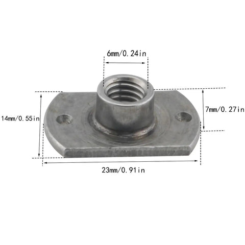 15 Pack Heavy Duty M6 T Shaped Weld Nuts For Furniture Frame Assembly Industrial Grade Rust Proof Steel positioning fastener size dimensions close-up.