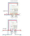 Diagram showing wiring for 4 Channel Smart WiFi Relay Module with Bluetooth and RF Remote Control, 7-32V DC or 85-250V AC.